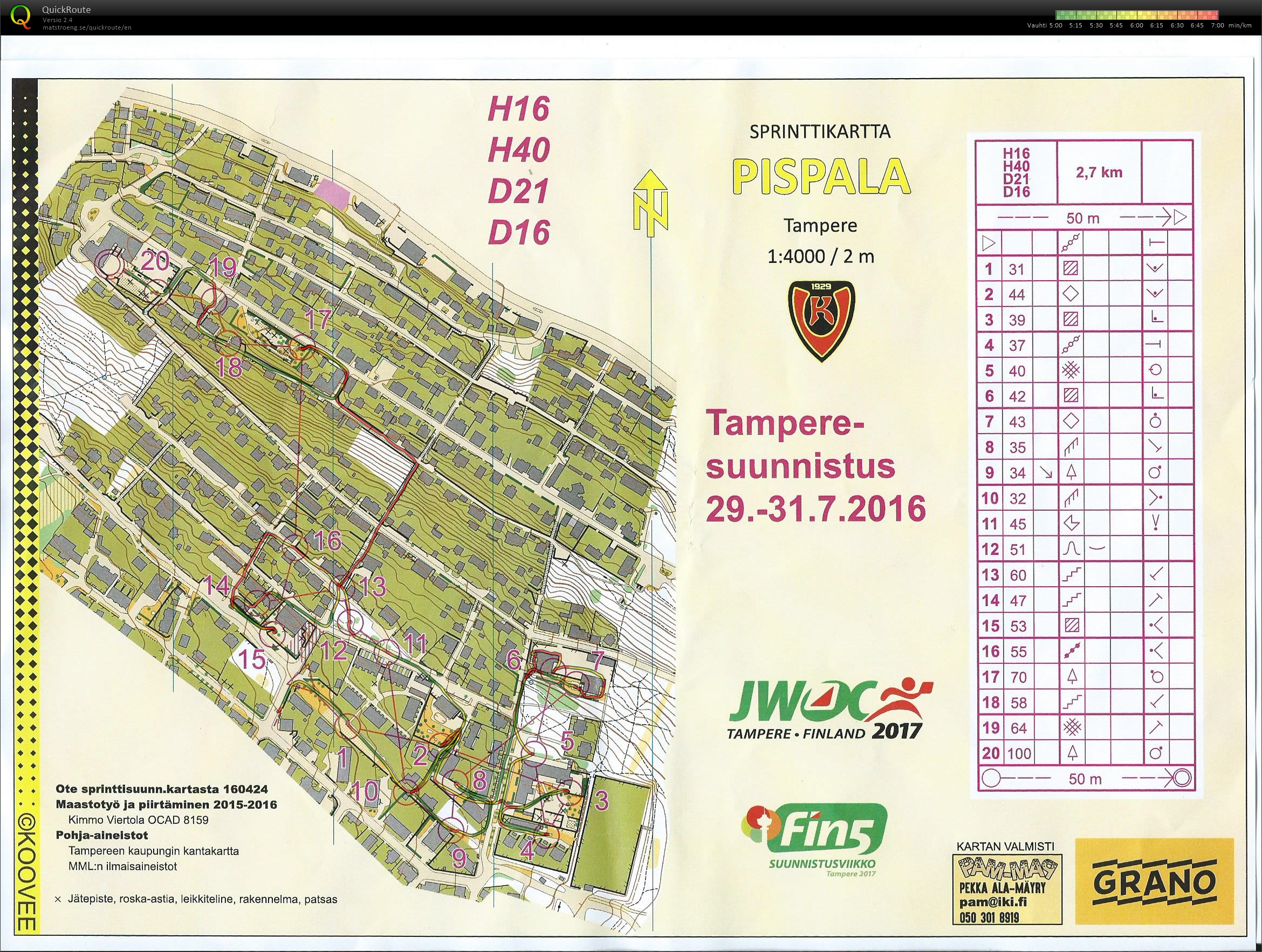Tampere-suunnistus sprintti (29/07/2016)