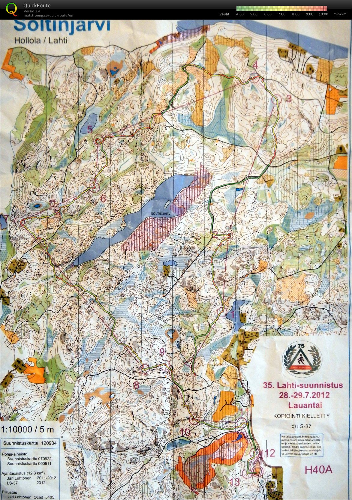 Lahtisuunnistus 1. päivä (2012-07-28)