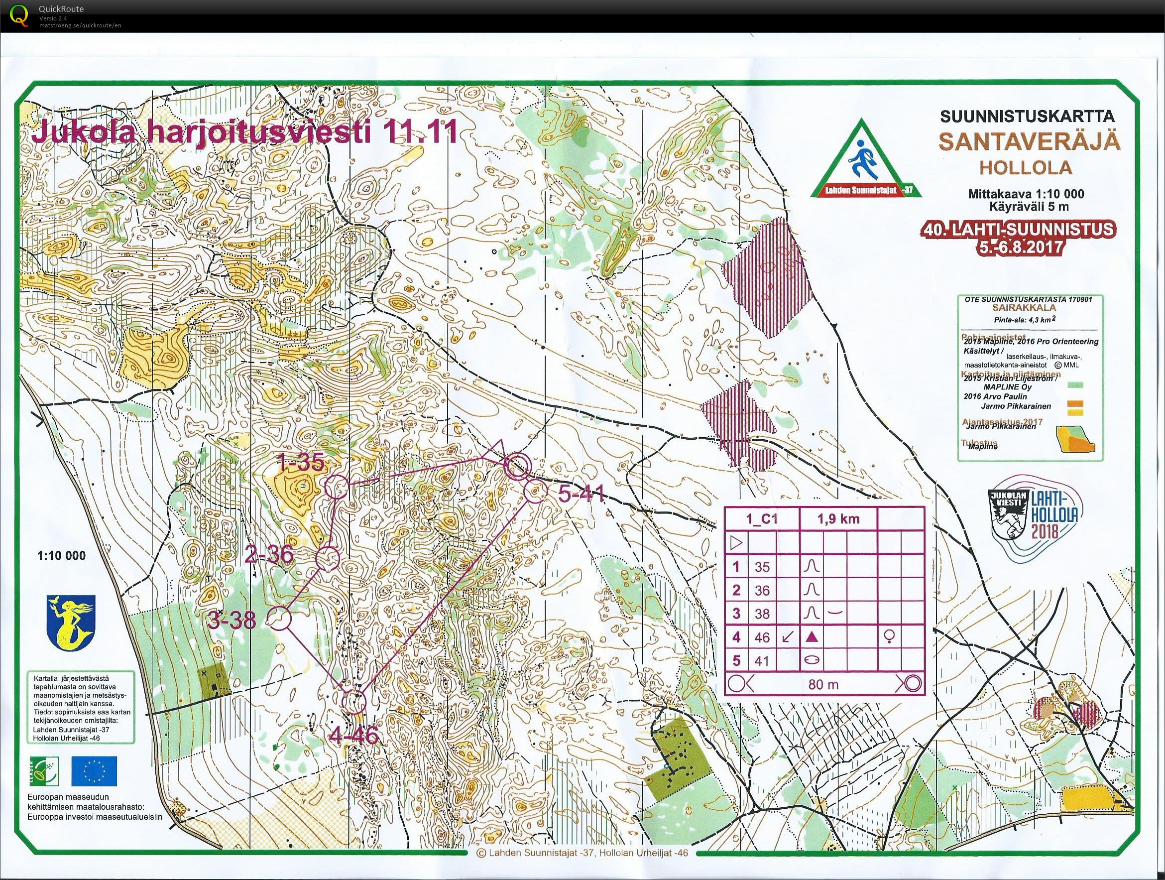 Jukola-harjoitusviesti 1. os. (11/11/2017)