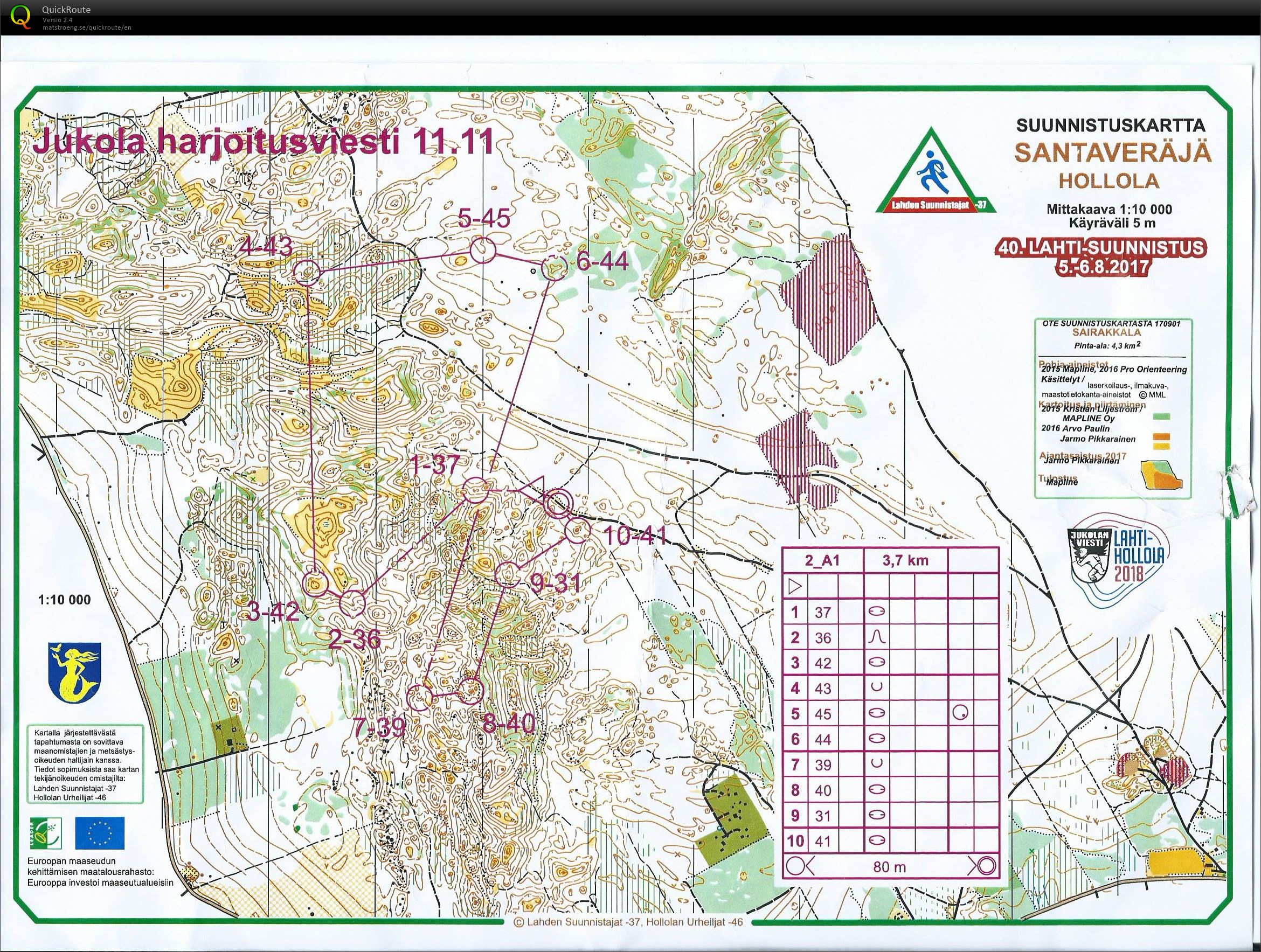 Jukola-harjoitusviesti 3. os. (11/11/2017)