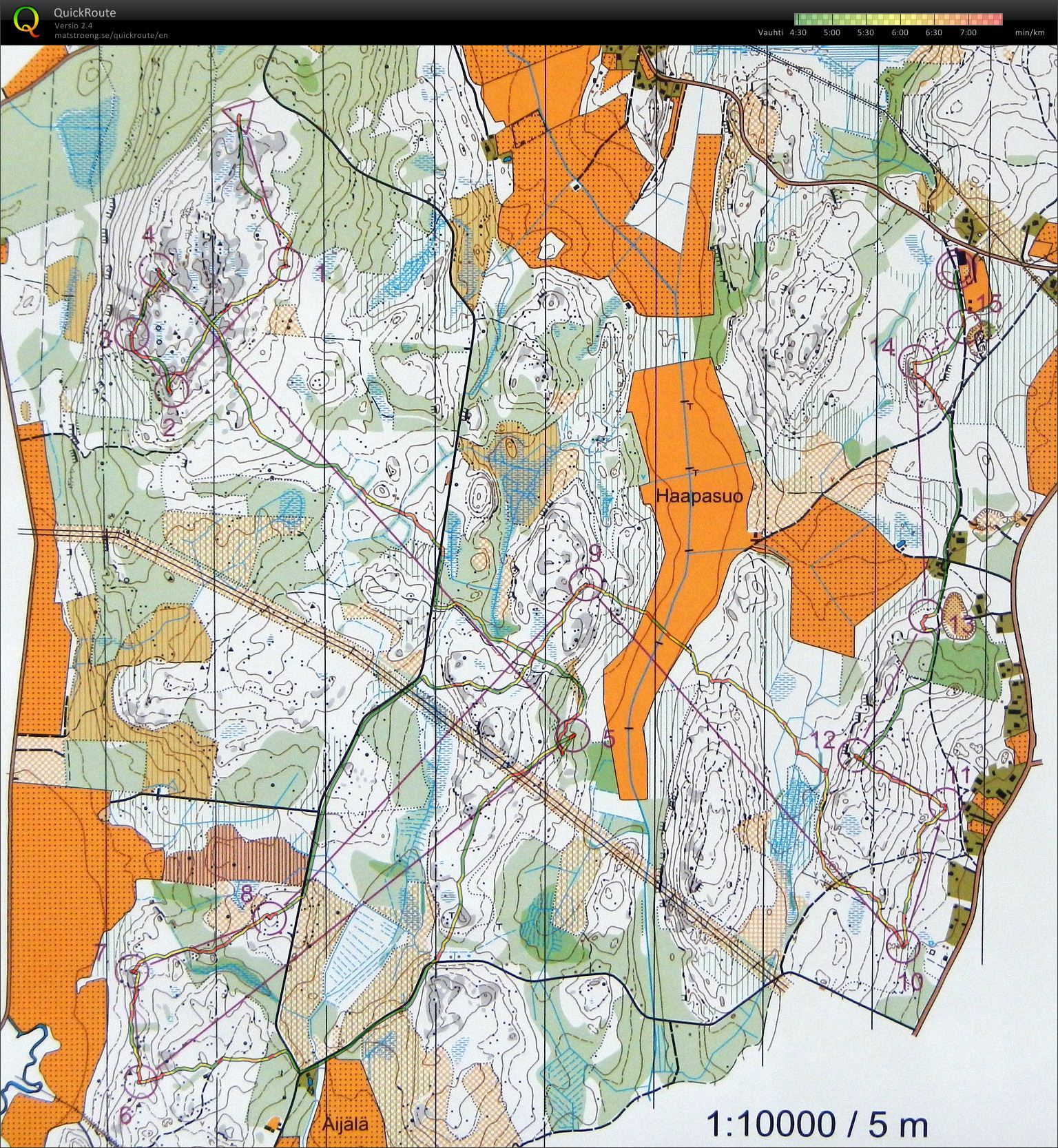 AM-pitkän H21 rata (2012-08-09)