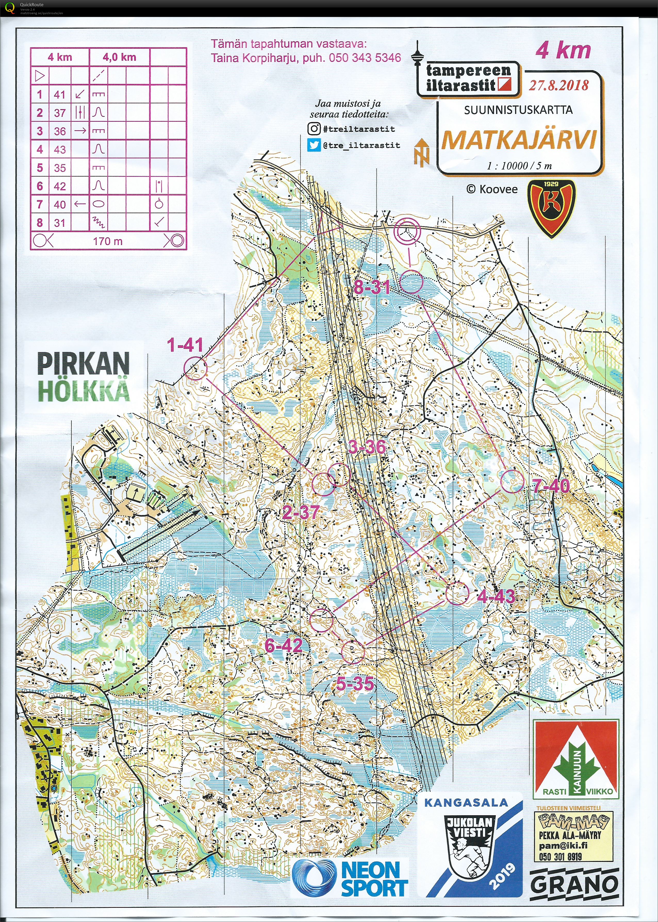 Iltarastit Matkajärvi (27/08/2018)