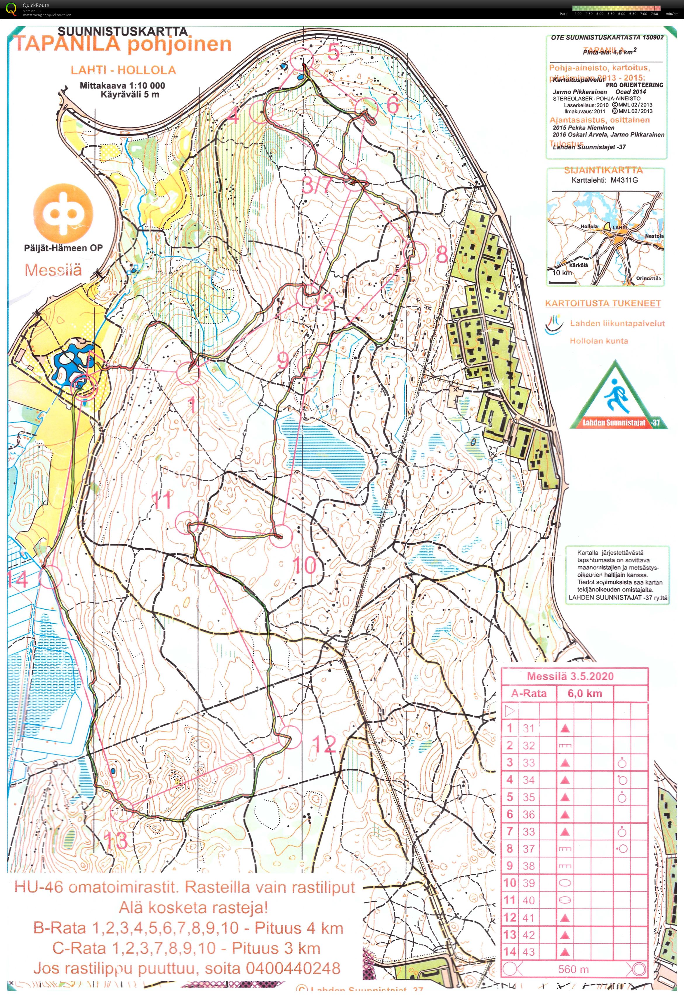 HU:n omatoimiset rastit, Messilä (06/05/2020)