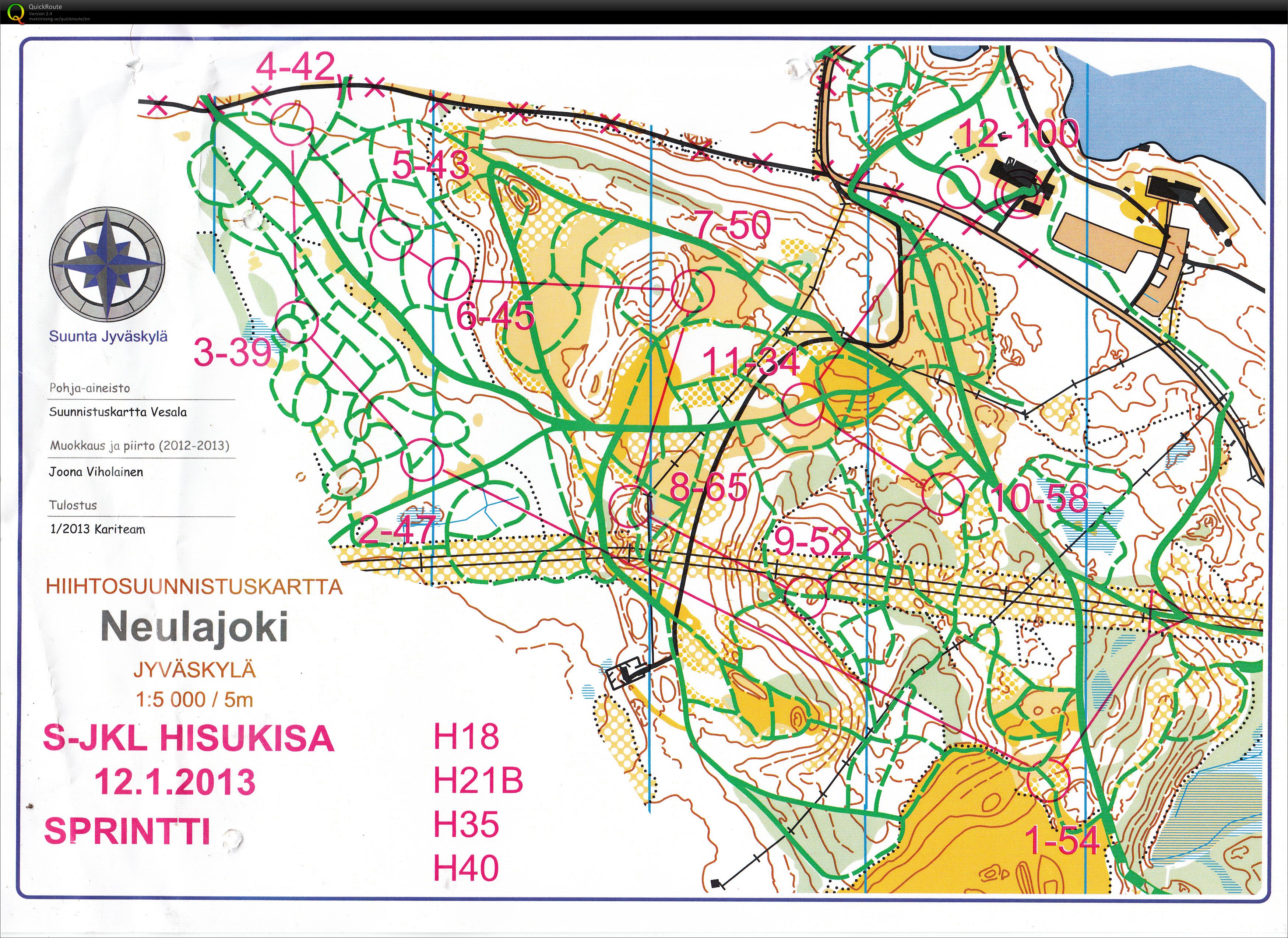 Suunta-jyväskylä, sprintti, ski-o, H40 (12/01/2013)