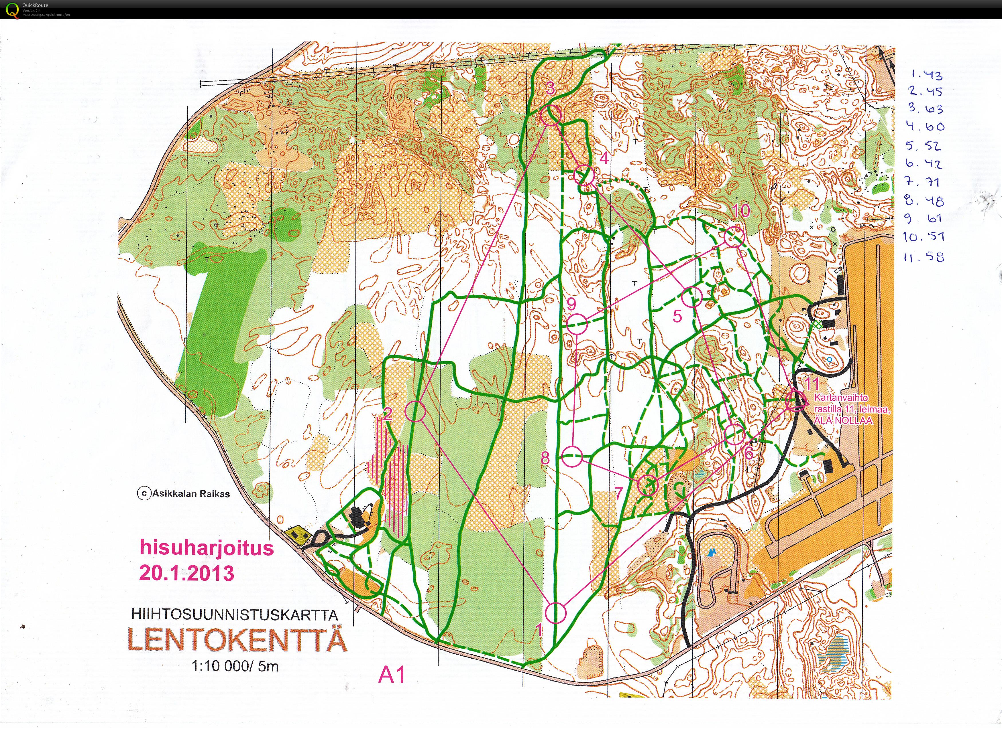 Hisuharjoitus Asikkalassa, 1 osa., ski-o (20.01.2013)