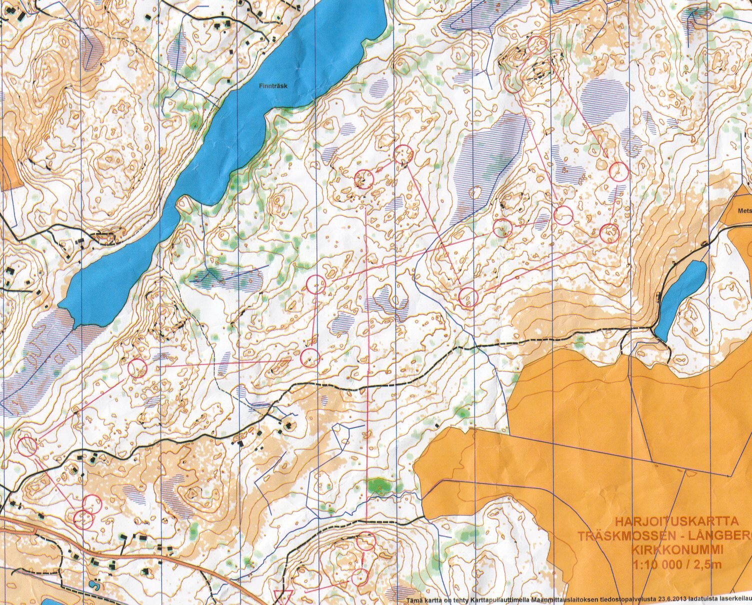 Finntrask-Långberget Karttapullautin training (2013-06-24)