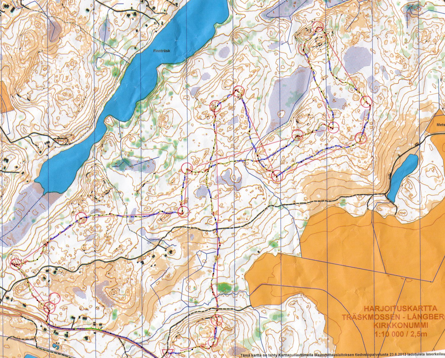 Finntrask-Långberget Karttapullautin training (2013-06-24)