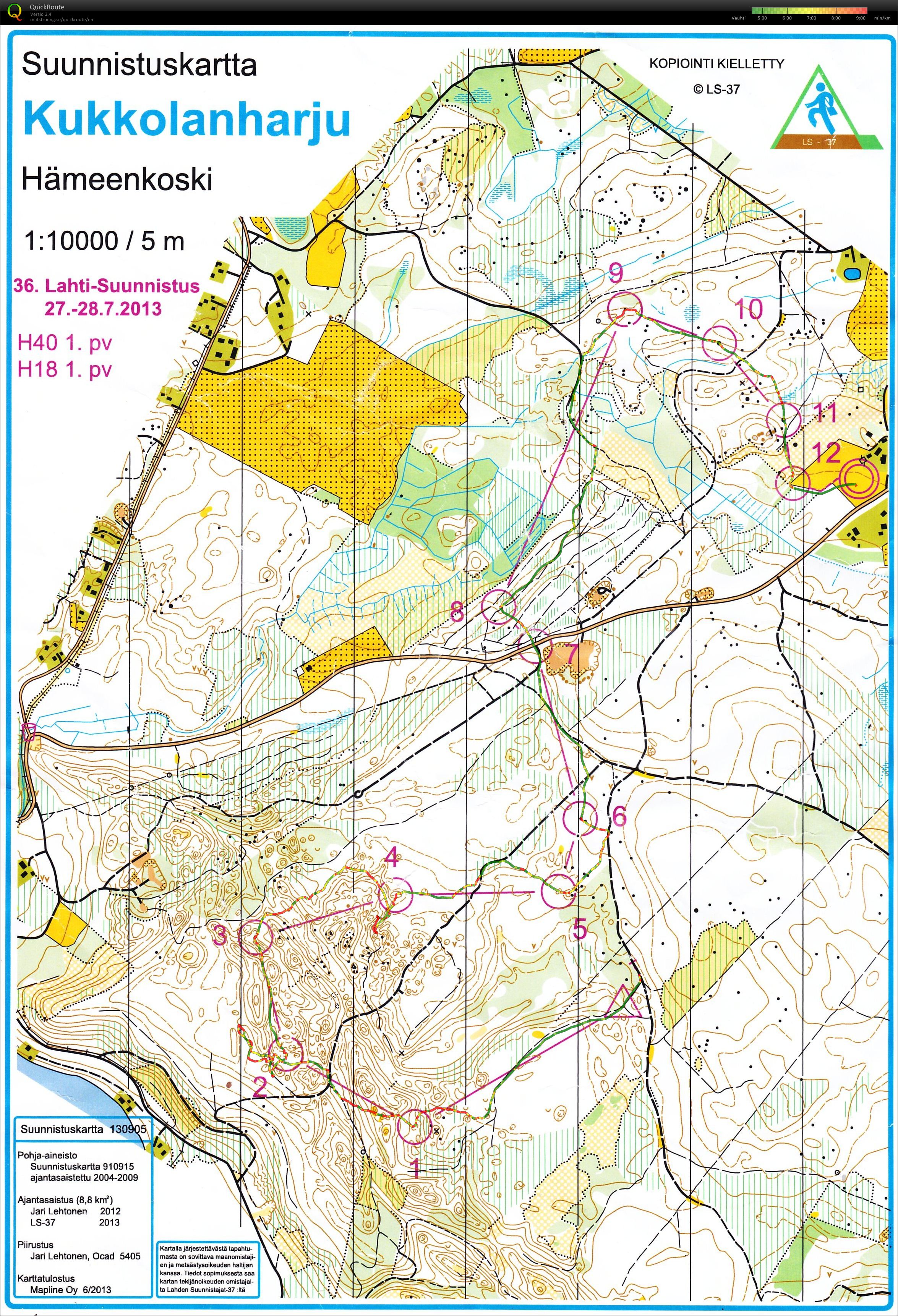 Lahtisuunnistus 1 päivä (27/07/2013)