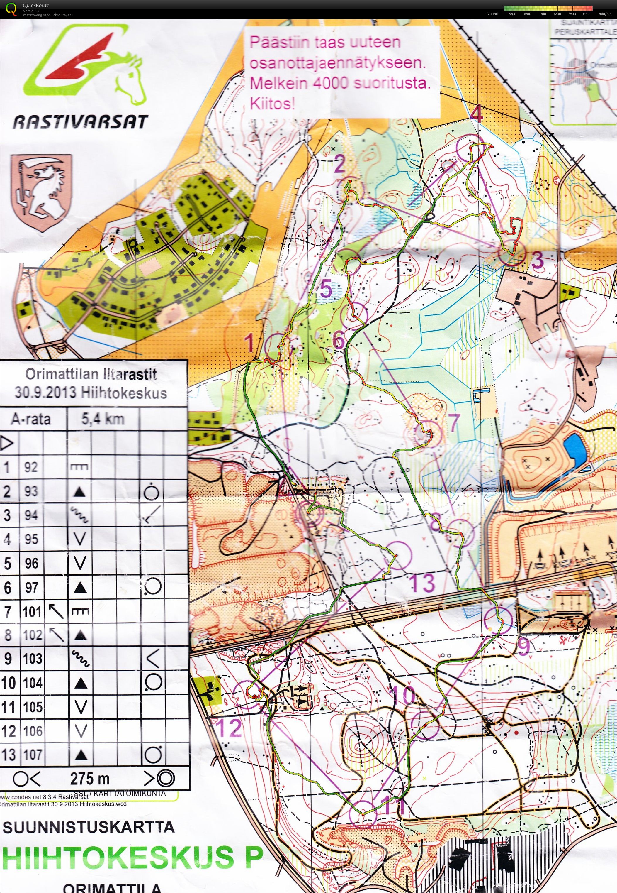 lltarastit Hiihtokeskuksen maastossa (2013-09-30)
