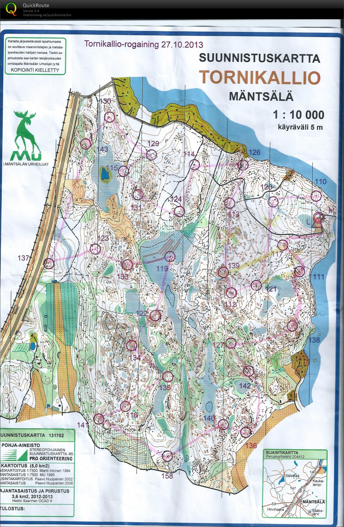 Tornikallio Rogaining 2h (27/10/2013)