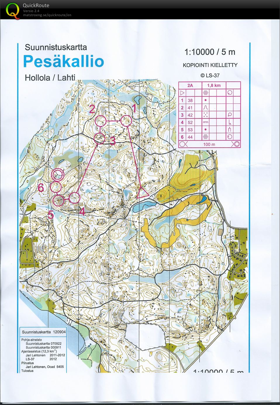 Jukola-treeni Pesäkallio 2A (11/06/2014)