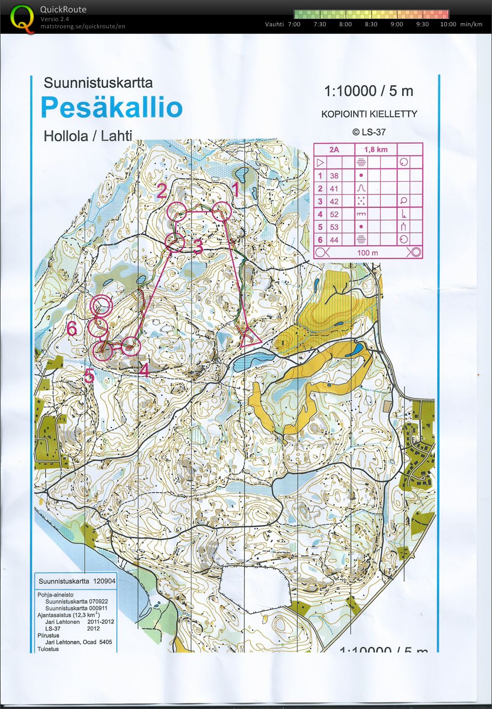 Jukola-treeni Pesäkallio 2A (11/06/2014)