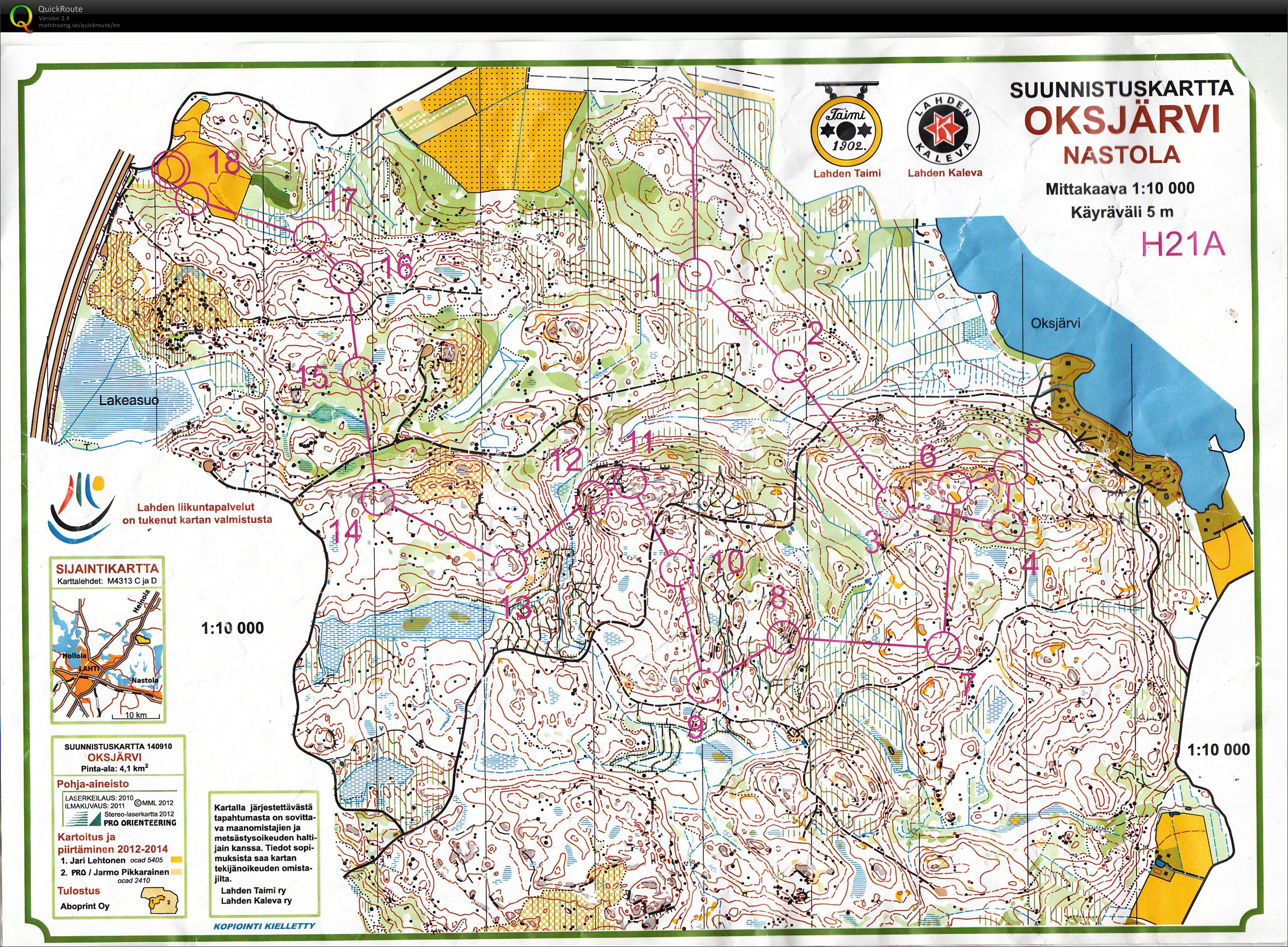 Lahden taimen kansallinen, H21A (20/07/2014)