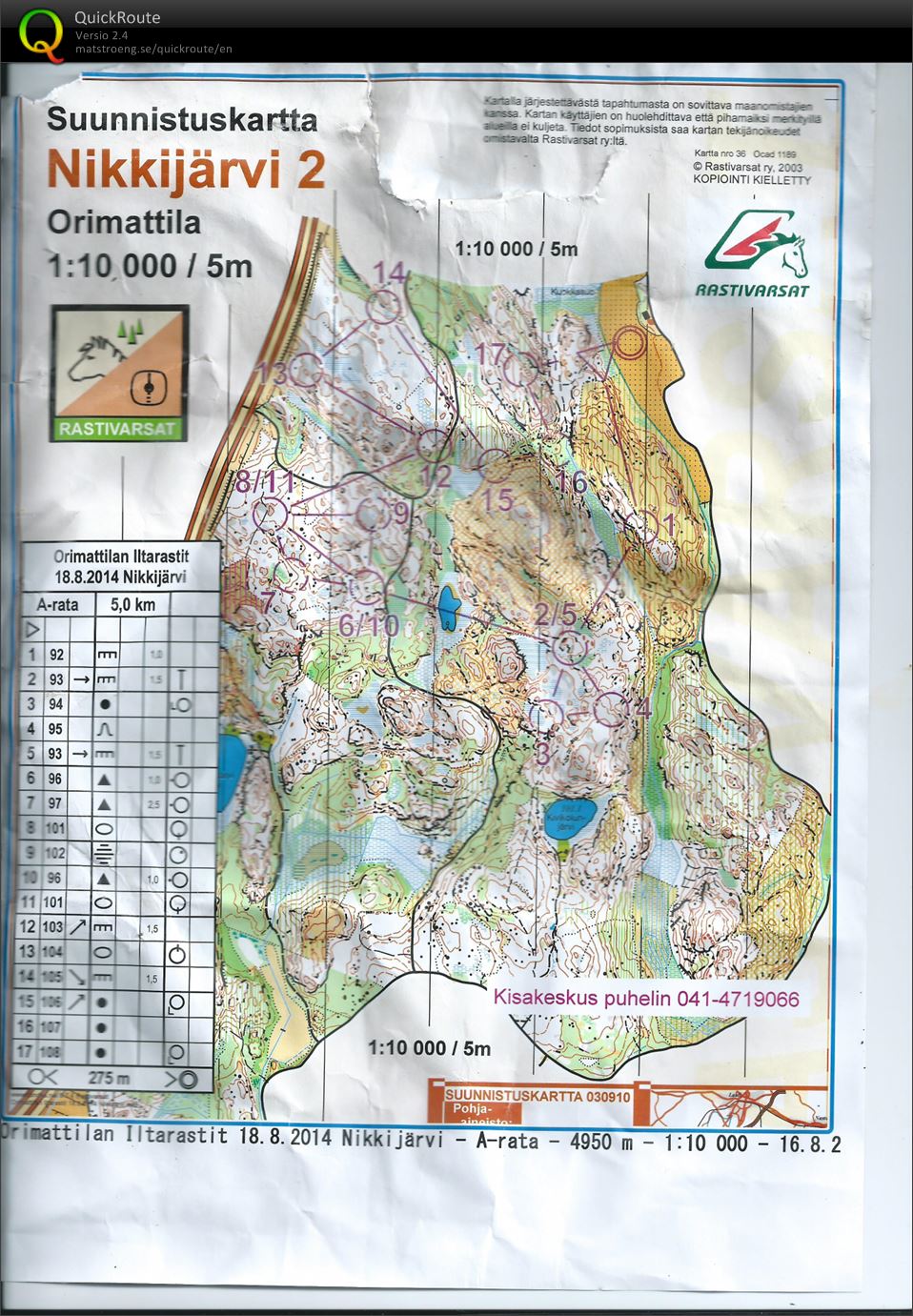 Iltarastit Nikkijärvi (18/08/2014)