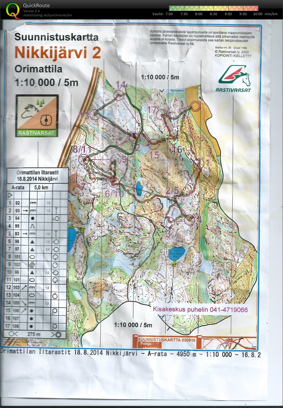 Iltarastit Nikkijärvi (18/08/2014)
