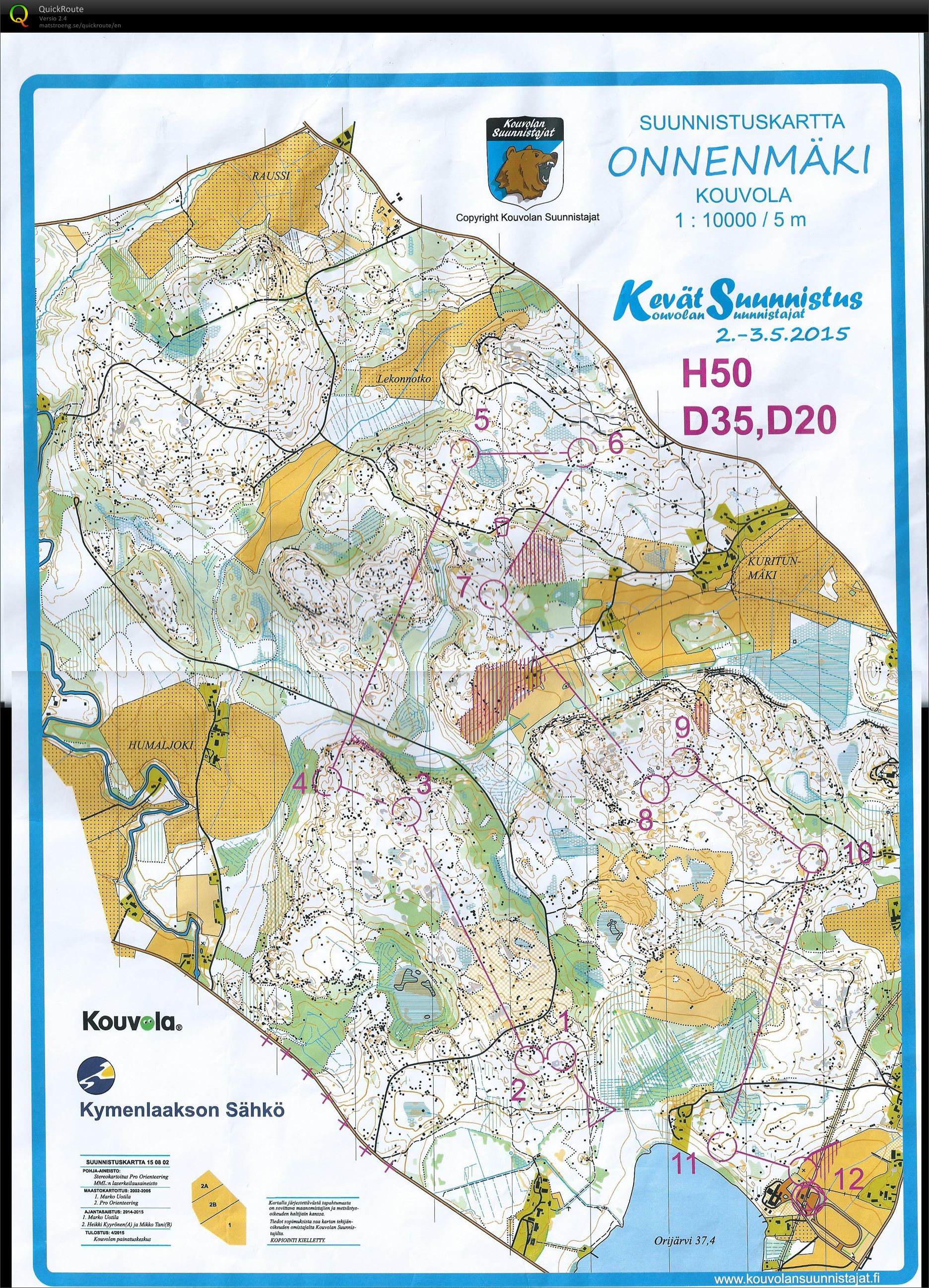 Kevätsuunnistus pitkä D20 (02/05/2015)