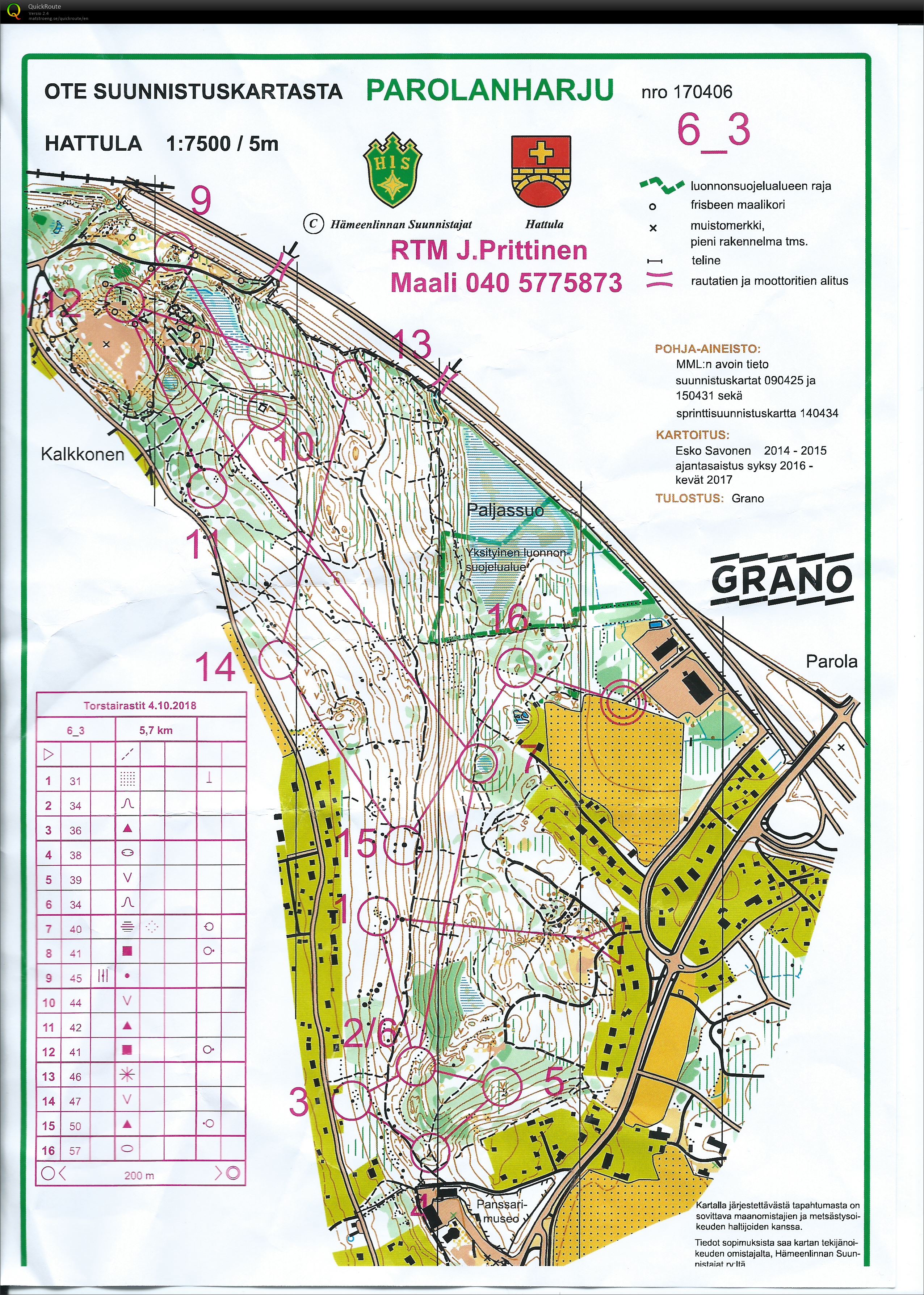 Yökuppi Parolanharju (04/10/2018)