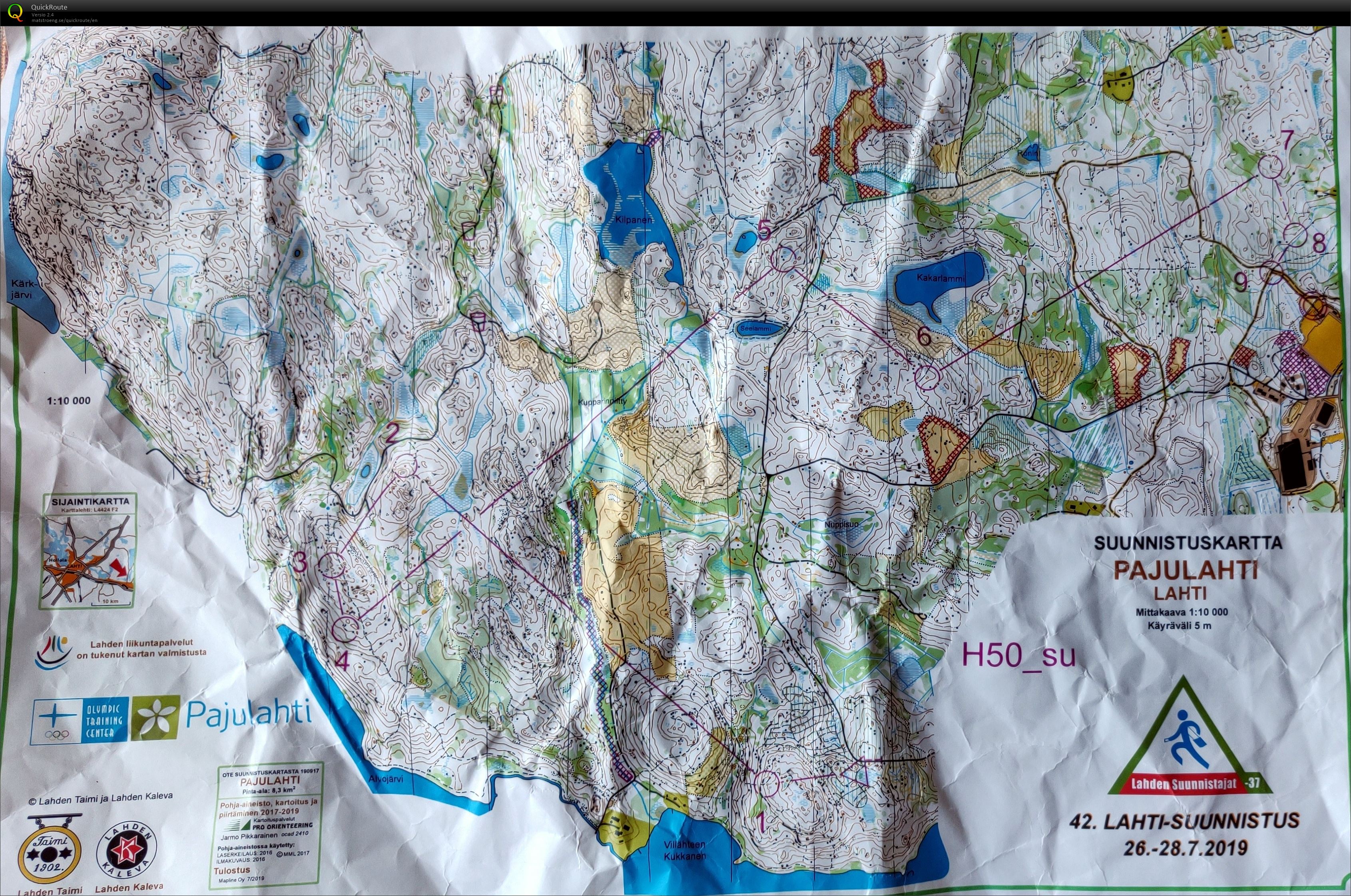 Lahtisuunnistus pitkämatka (28/07/2019)