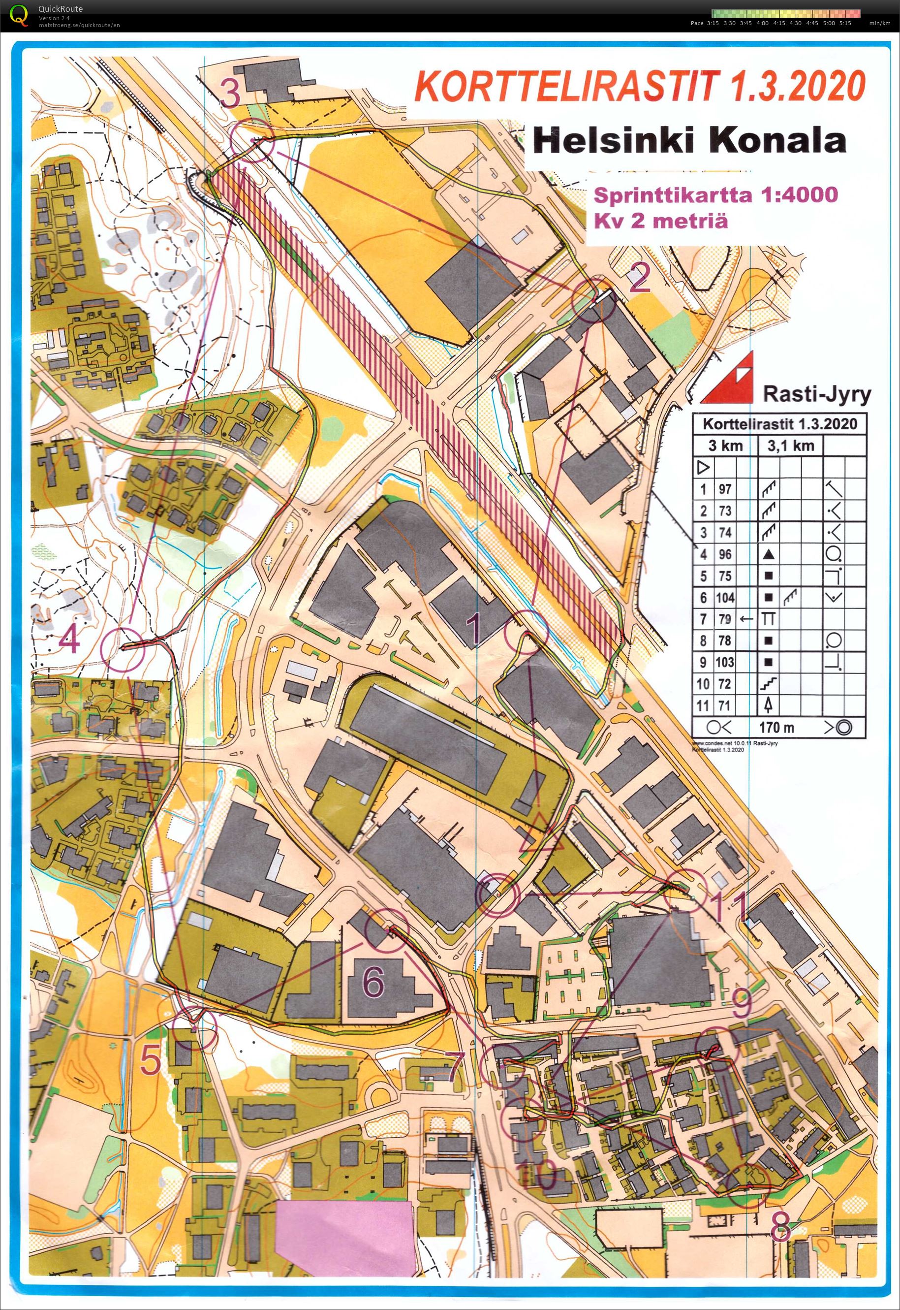 Korttelirastien sprintti  3km (2020-03-01)