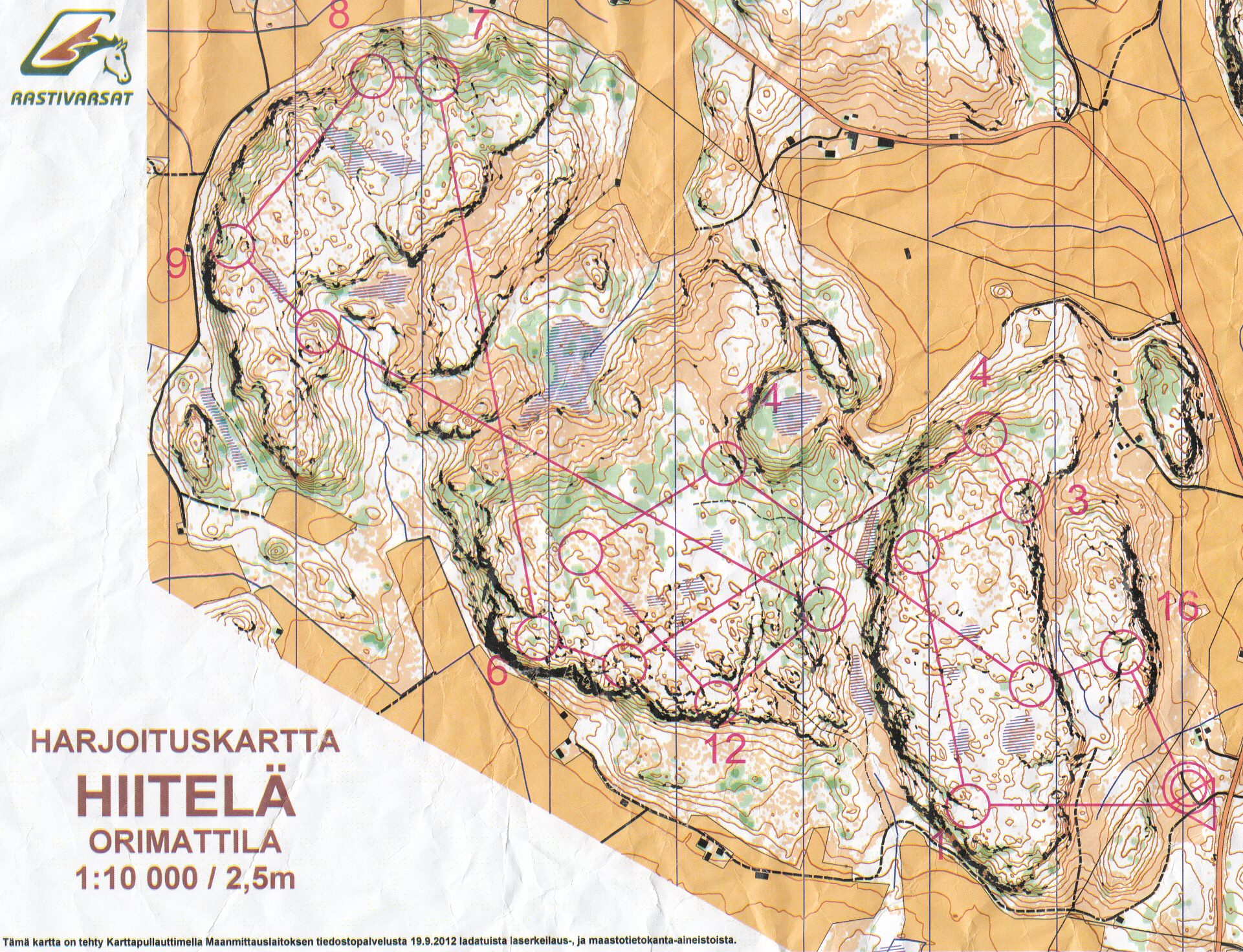 Hiitelä training with a Karttapullautin map (23-06-2013)