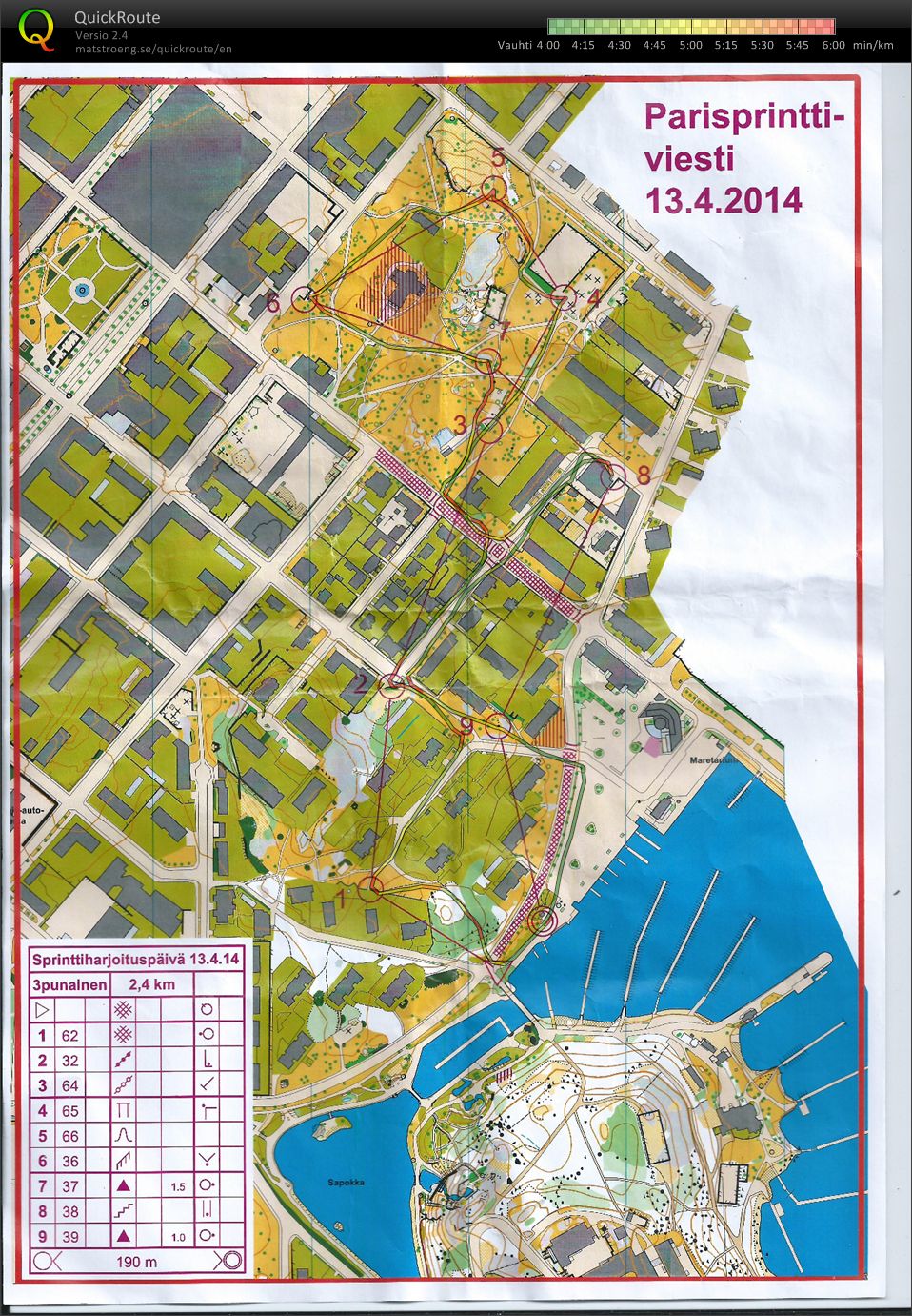 Sprinttipäivä Kotkassa parisprintti 6-osuus (13/04/2014)